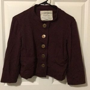 Anthropologie burgundy knit jacket